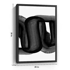 Black and White Flow Bend Framed Canvas Art Print