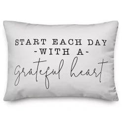 Black and White Grateful Heart Pillow