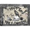 Black and White Happy Halloween Canvas Art Print