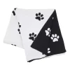 Black and White Paw Print Throw