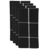 Black and White Plaid Cotton Napkins, Set of 4