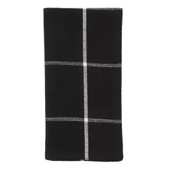 Black and White Plaid Cotton Napkins, Set of 4