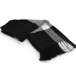 Black and White Plaid Organic Cotton Throw