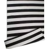 Black and White Rugby Stripe Outdoor Area Rug, 5x8