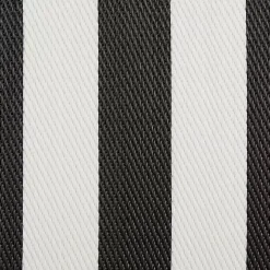 Black and White Rugby Stripe Outdoor Area Rug, 5x8