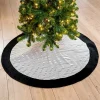 Black and White Stripe Christmas Tree Skirt
