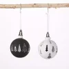 Black and White Tree Icon Ornaments, Set of 2