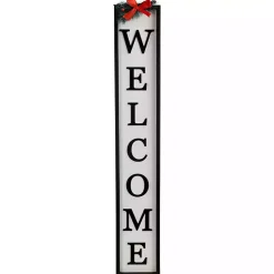 Black and White Welcome Christmas Porch Board