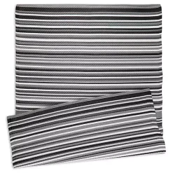 Black Barcode Stripe Outdoor Area Rug, 4x6