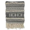 Black Beige Block Print Throw Blanket