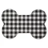 Black Buffalo Check Bone Pet Bowl Mat