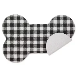 Black Buffalo Check Bone Pet Bowl Mat