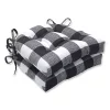 Black Buffalo Check Outdoor Chair Pads, Set of 2