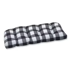 Black Buffalo Check Outdoor Loveseat Cushion
