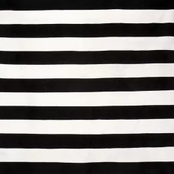 Black Cabana Stripe Indoor/Outdoor Area Rug, 8x8
