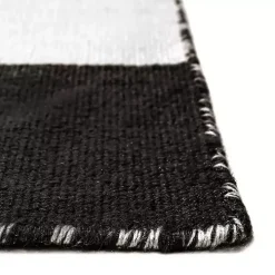 Black Cabana Stripe Indoor/Outdoor Area Rug, 3x5