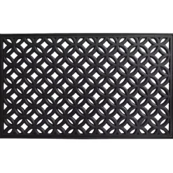 Black Circles Rubber Doormat