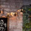 Black Cutout Cone Outdoor String Lights