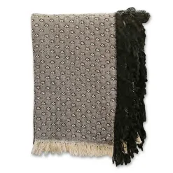 Black Dotted Woven Throw