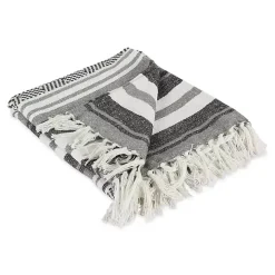 Black Farmhouse Stripe Throw
