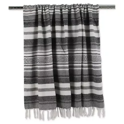 Black Farmhouse Stripe Throw