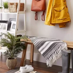 Black Farmhouse Stripe Throw