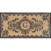 Black Fleur De Lis Monogram G Doormat