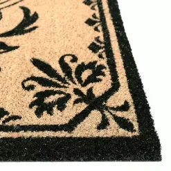 Black Fleur De Lis Monogram G Doormat