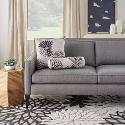 Black Floral Chevron Outdoor Throw Pillow