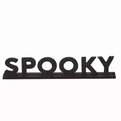 Black Glitter Spooky Tabletop Sign