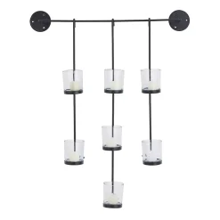 Black Hanging Glass Votive Wall Plaque