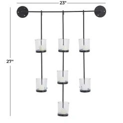 Black Hanging Glass Votive Wall Plaque