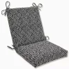 Black Herringbone Outdoor Chair Cushion