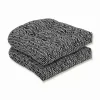 Black Herringbone Outdoor Seat Cushions, Set of 2