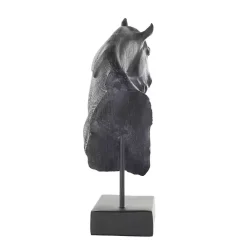 Black Horse Head Resin Statue