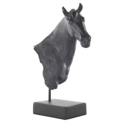 Black Horse Head Resin Statue