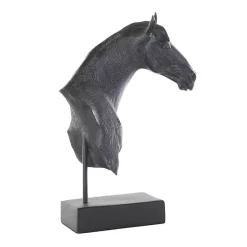 Black Horse Head Resin Statue