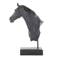 Black Horse Head Resin Statue