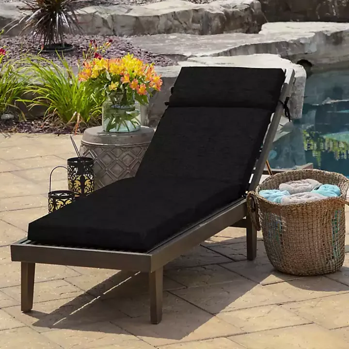 Black Leala Outdoor Chaise Cushion