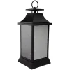 Black LED Flickering Fairy Lights Lantern, 16 in.