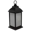Black LED Flickering Fairy Lights Lantern, 12 in.