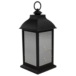 Black LED Flickering Fairy Lights Lantern, 12 in.