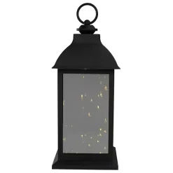 Black LED Flickering Fairy Lights Lantern, 12 in.
