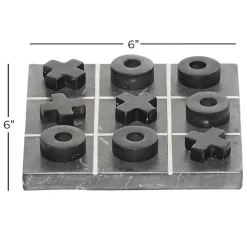 Black Marble Tic Tac Toe Board