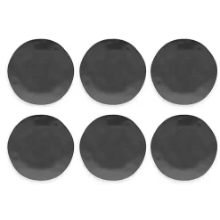 Black Melamine Santal Dinner Plates, Set of 6