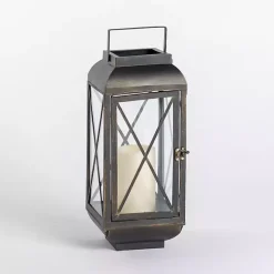 Black Metal and Glass Thomas Lantern, 14 in.