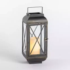 Black Metal and Glass Thomas Lantern, 14 in.