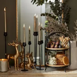 Black Metal and Natural Wood 2-Tier Server