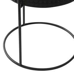 Black Metal Basket Weave Planters, Set of 3