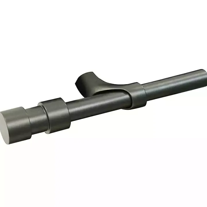 Black Metal Blackout Finial Curtain Rod, 36 in.